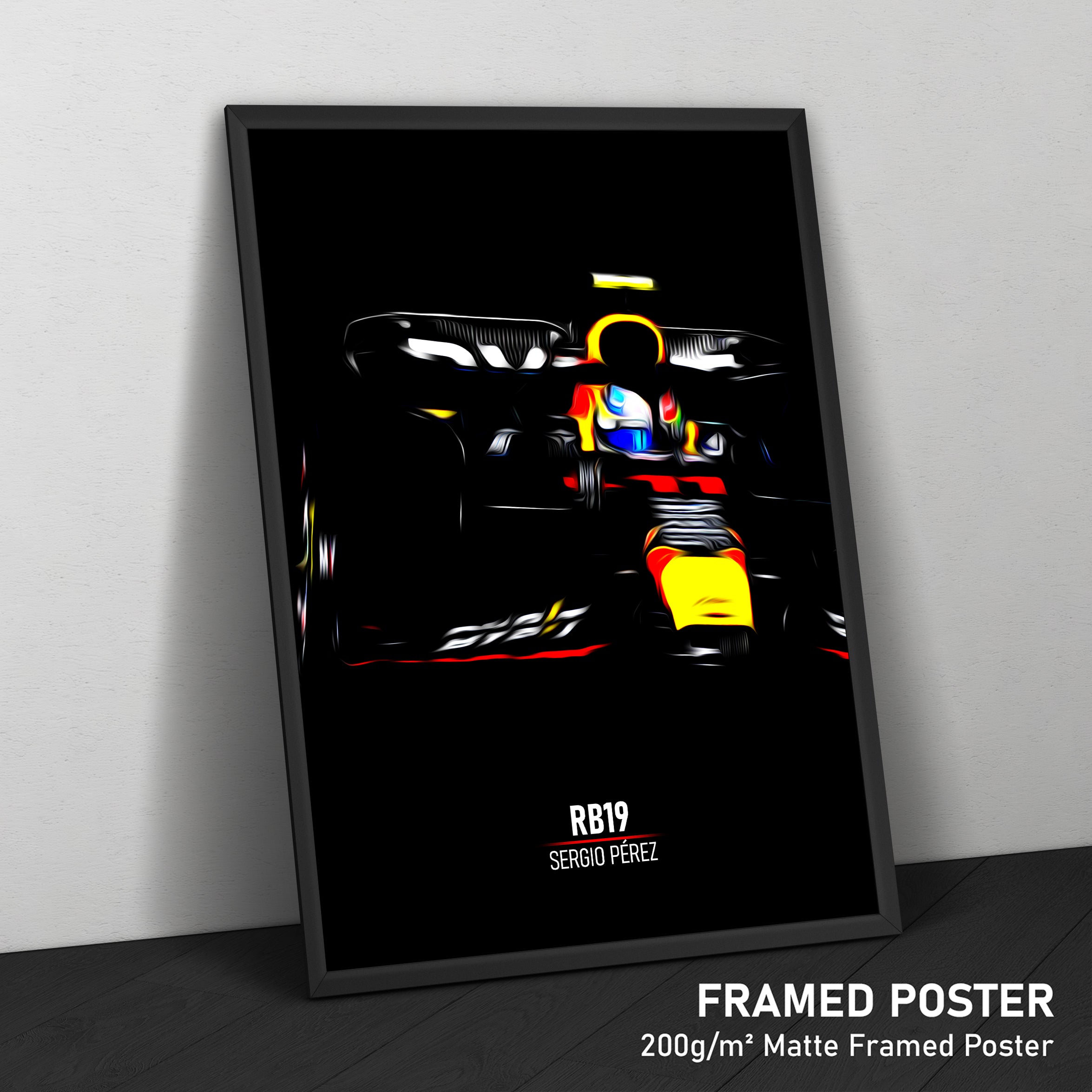 Red Bull RB19, Sergio Pérez - Formula 1 Framed Poster Print