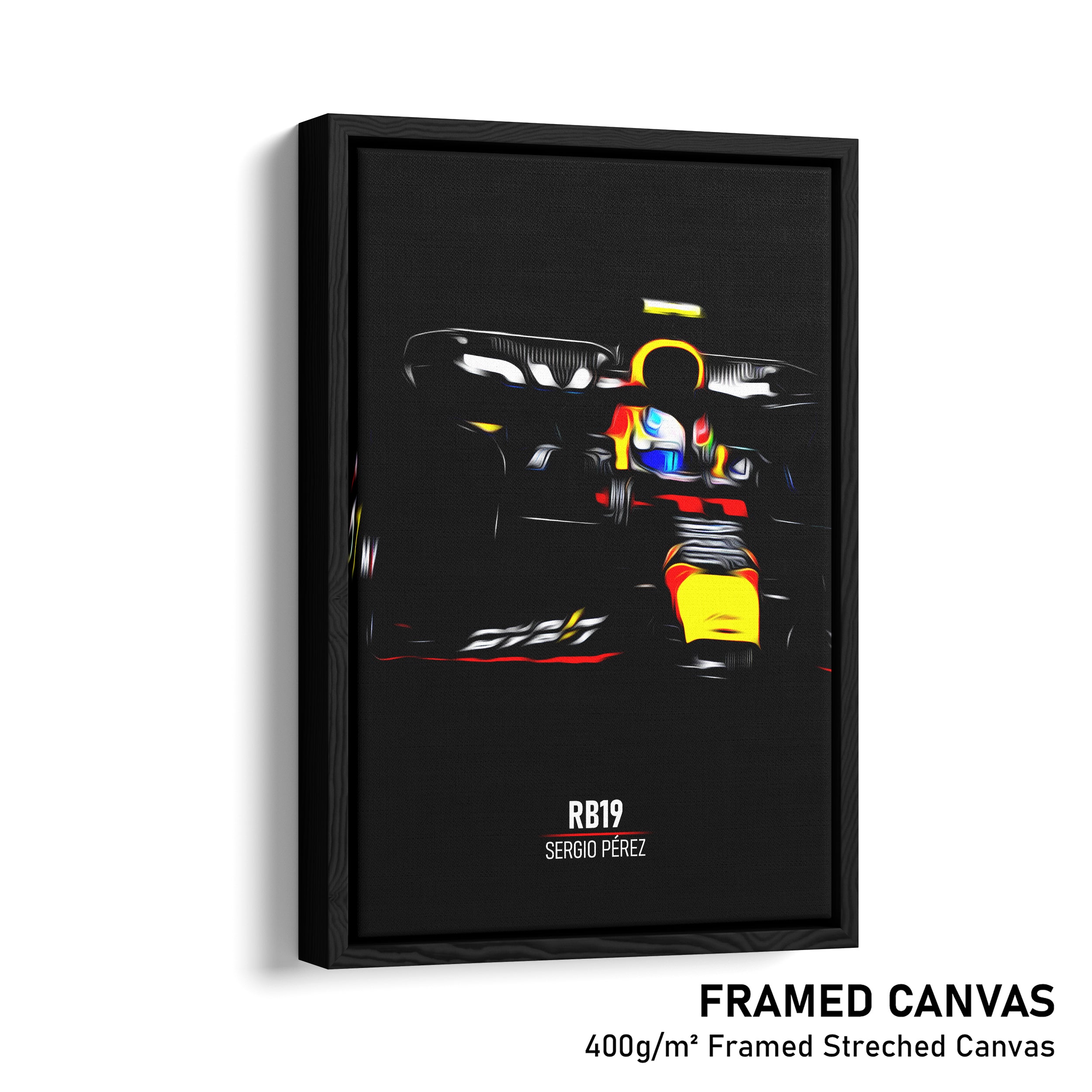 Red Bull RB19, Sergio Pérez - Formula 1 Framed Canvas Print