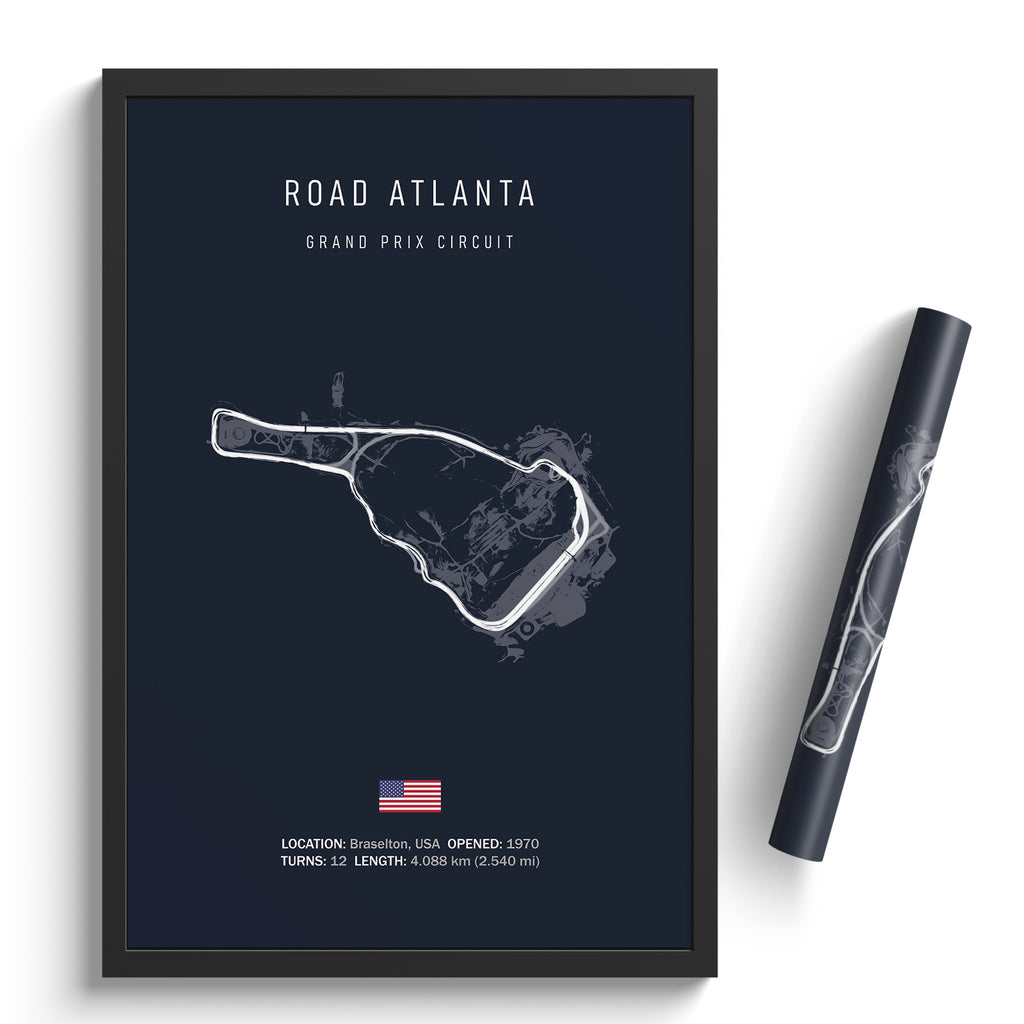 Road Atlanta Racing Line Road Atlanta - Racetrack Print – Illustrated Tracks