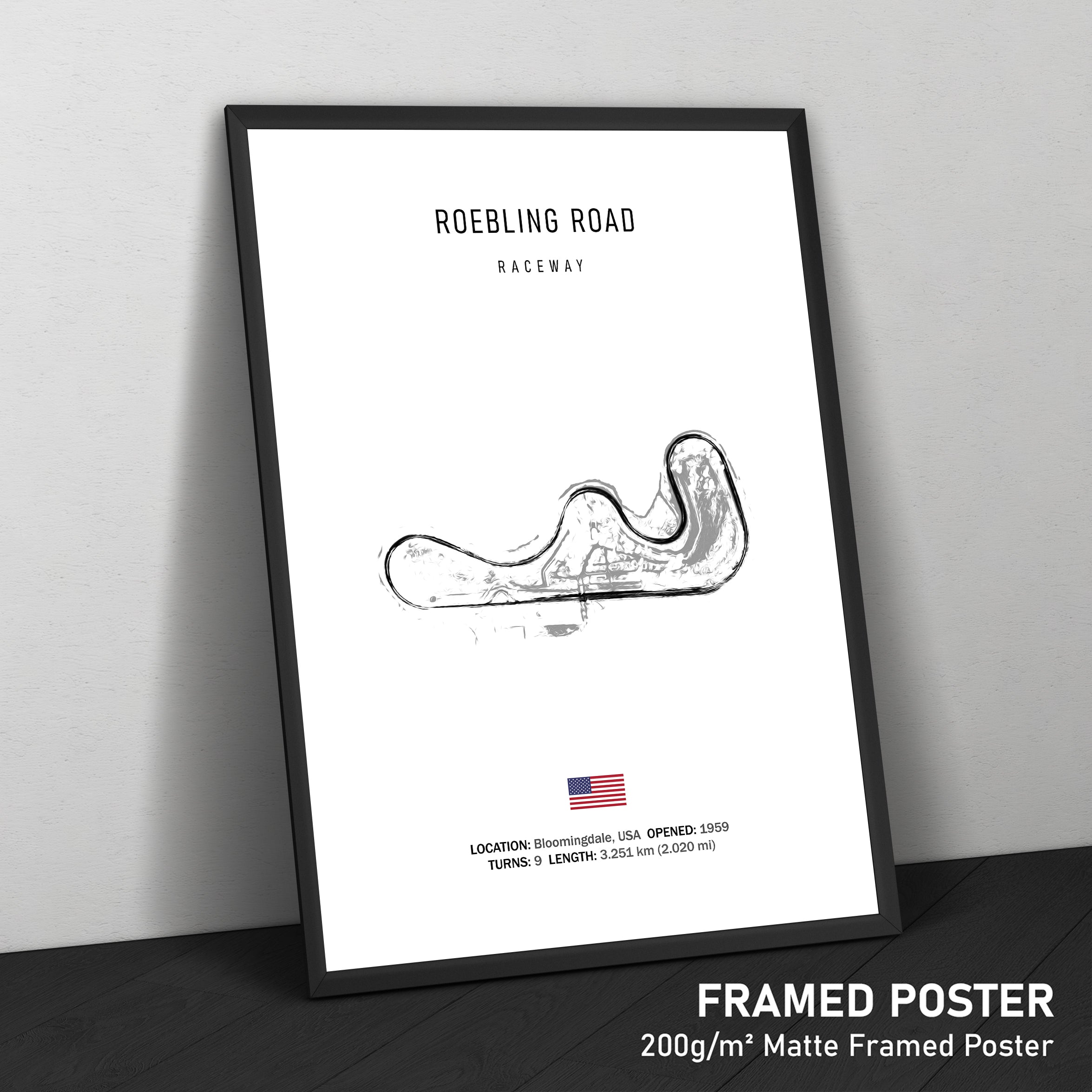 Roebling Raceway Roebling Road Raceway - Racetrack Print – Illustrated Tracks