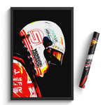 Load image into Gallery viewer, Sebastian Vettel, Ferrari 2018 - Formula 1 Print
