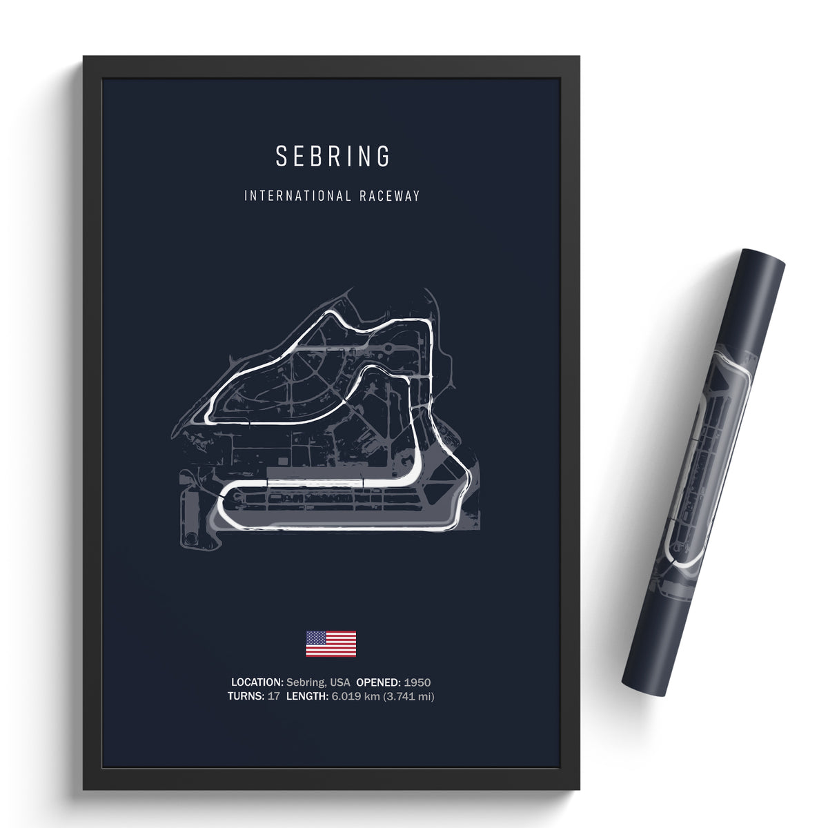 Sebring Raceway Poster Sebring International Raceway - Racetrack Print – Illustrated Tracks