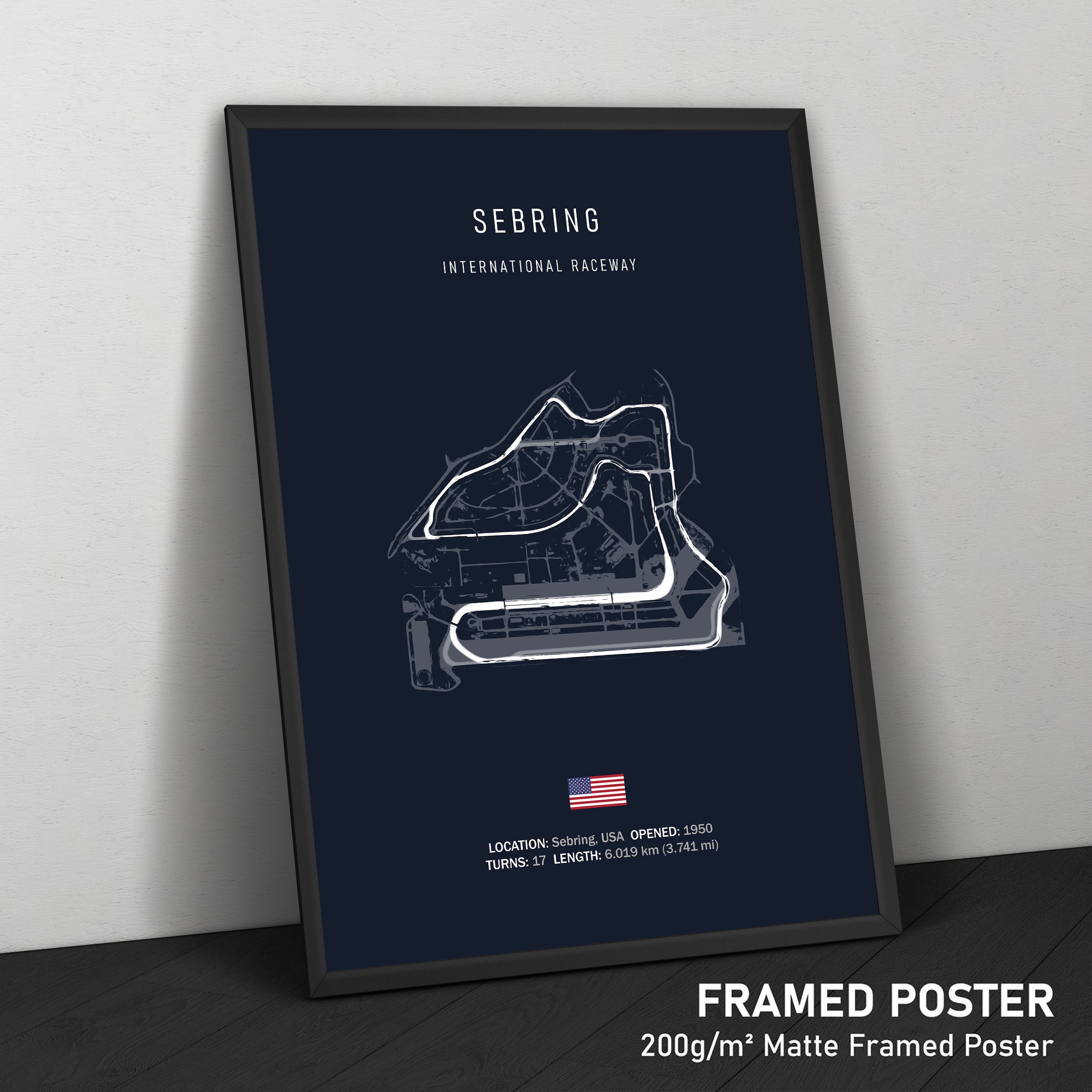 Sebring Raceway Poster Sebring International Raceway - Racetrack Print – Illustrated Tracks