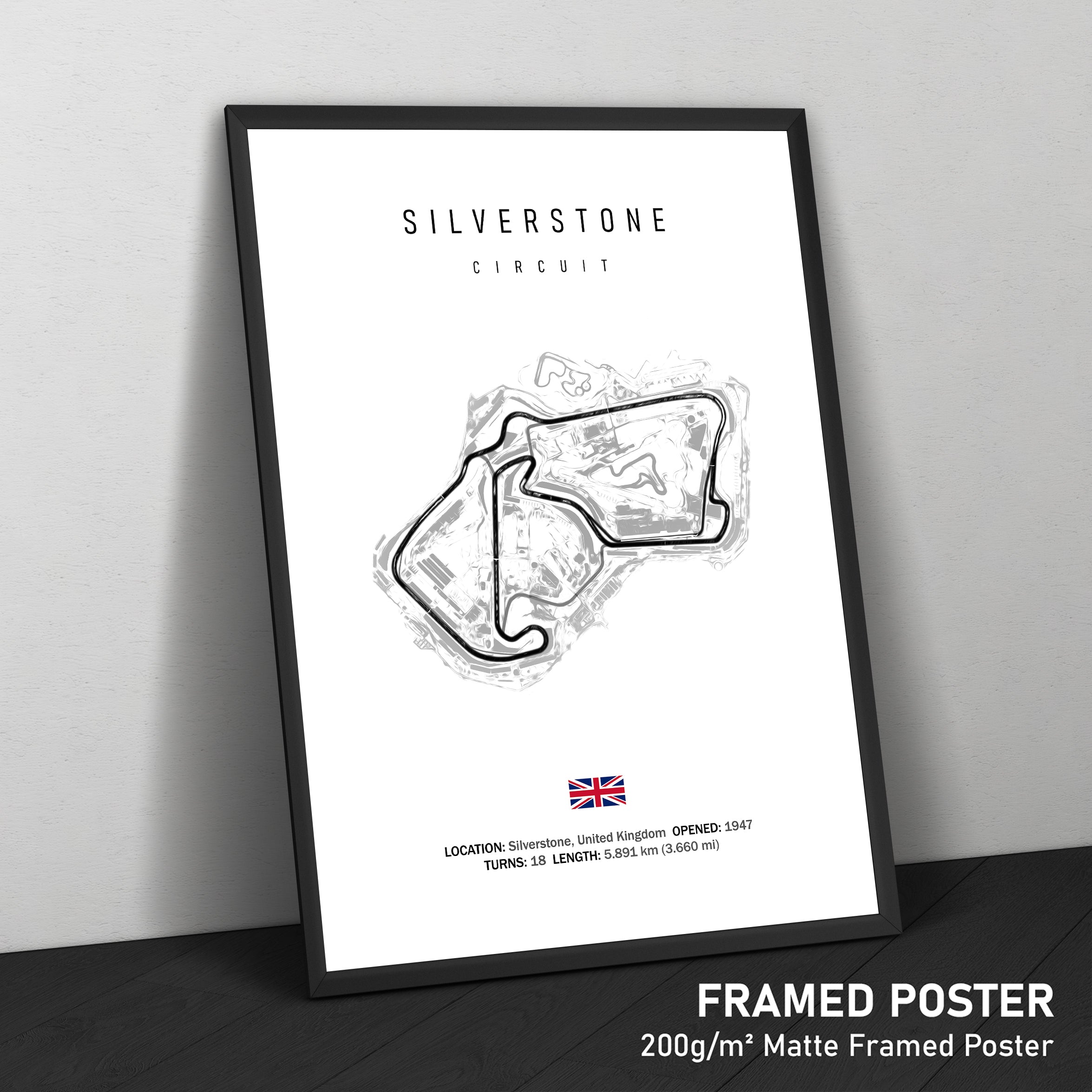 Silverstone Print Silverstone Circuit - Racetrack Print – Illustrated Tracks