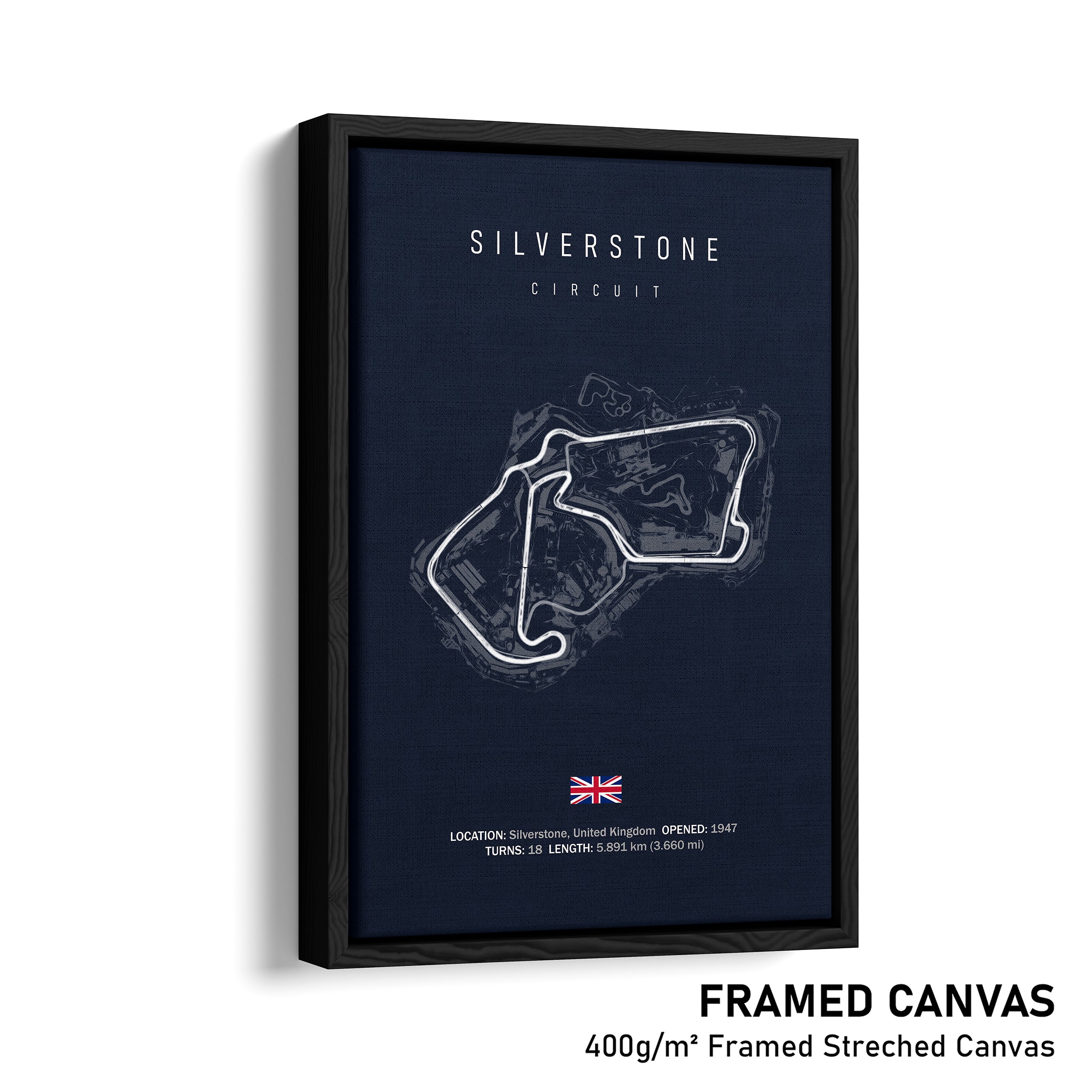 Silverstone Circuit - Racetrack Framed Canvas Print