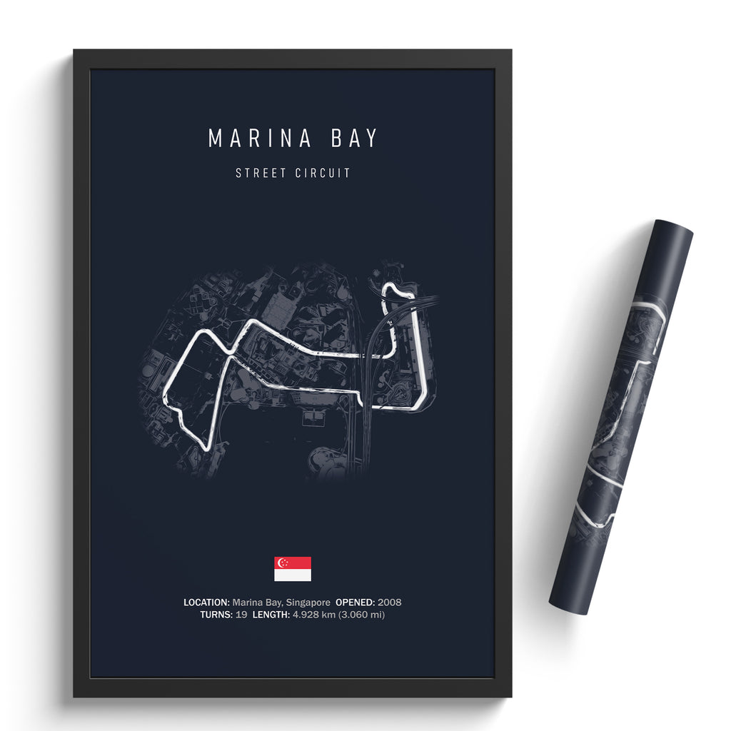 Marina Bay Street Circuit Singapore - Racetrack Poster Print
