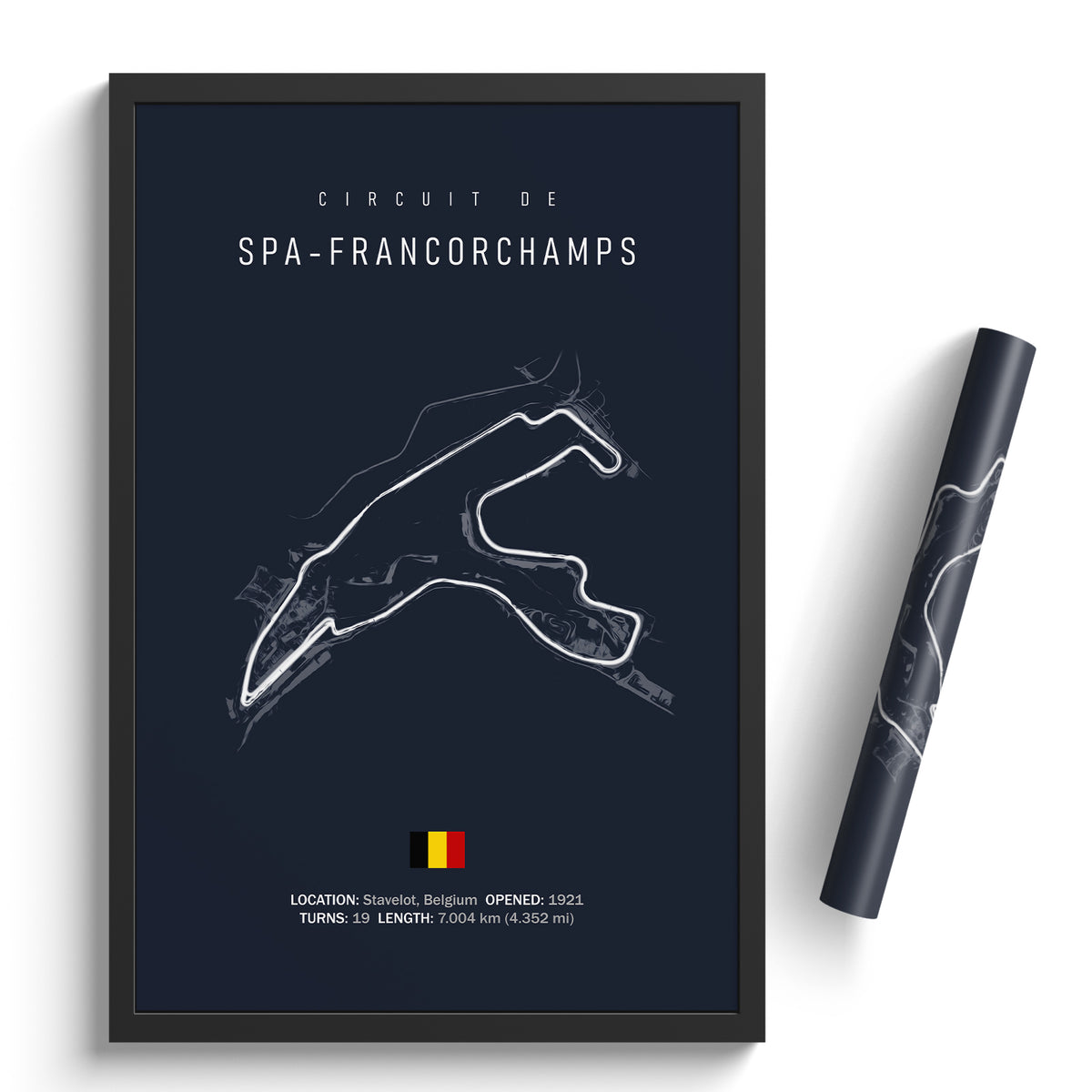 Spa Track Mapbasic Circuit de Spa-Francorchamps - Racetrack Print – Illustrated Tracks