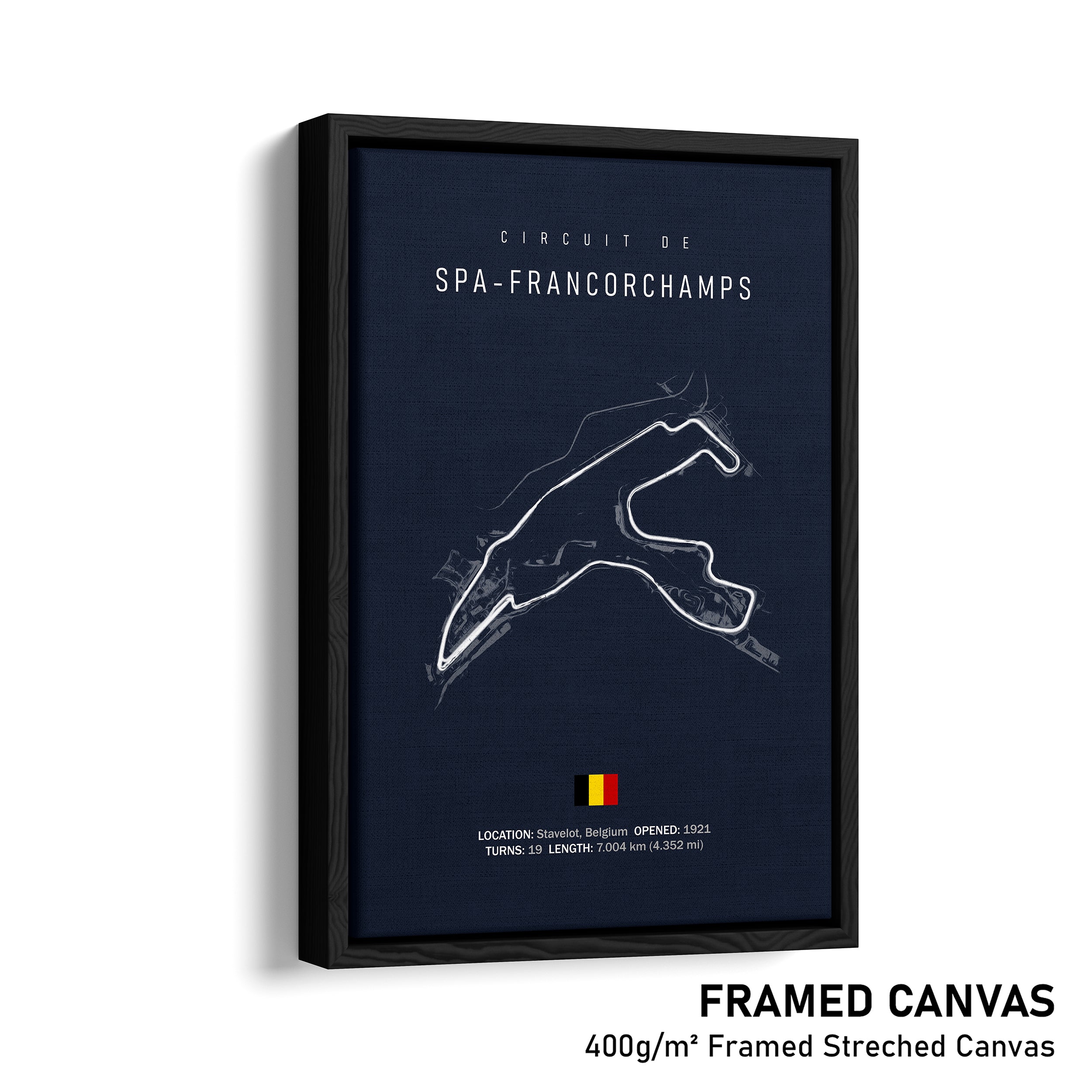 Circuit de Spa-Francorchamps - Racetrack Framed Canvas Print