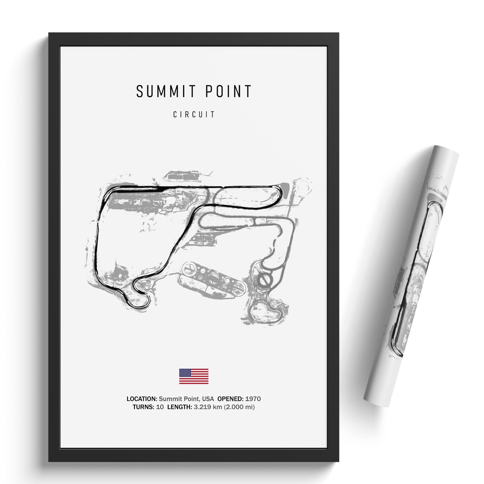Summit Point Circuit - Racetrack Print – Illustrated Tracks