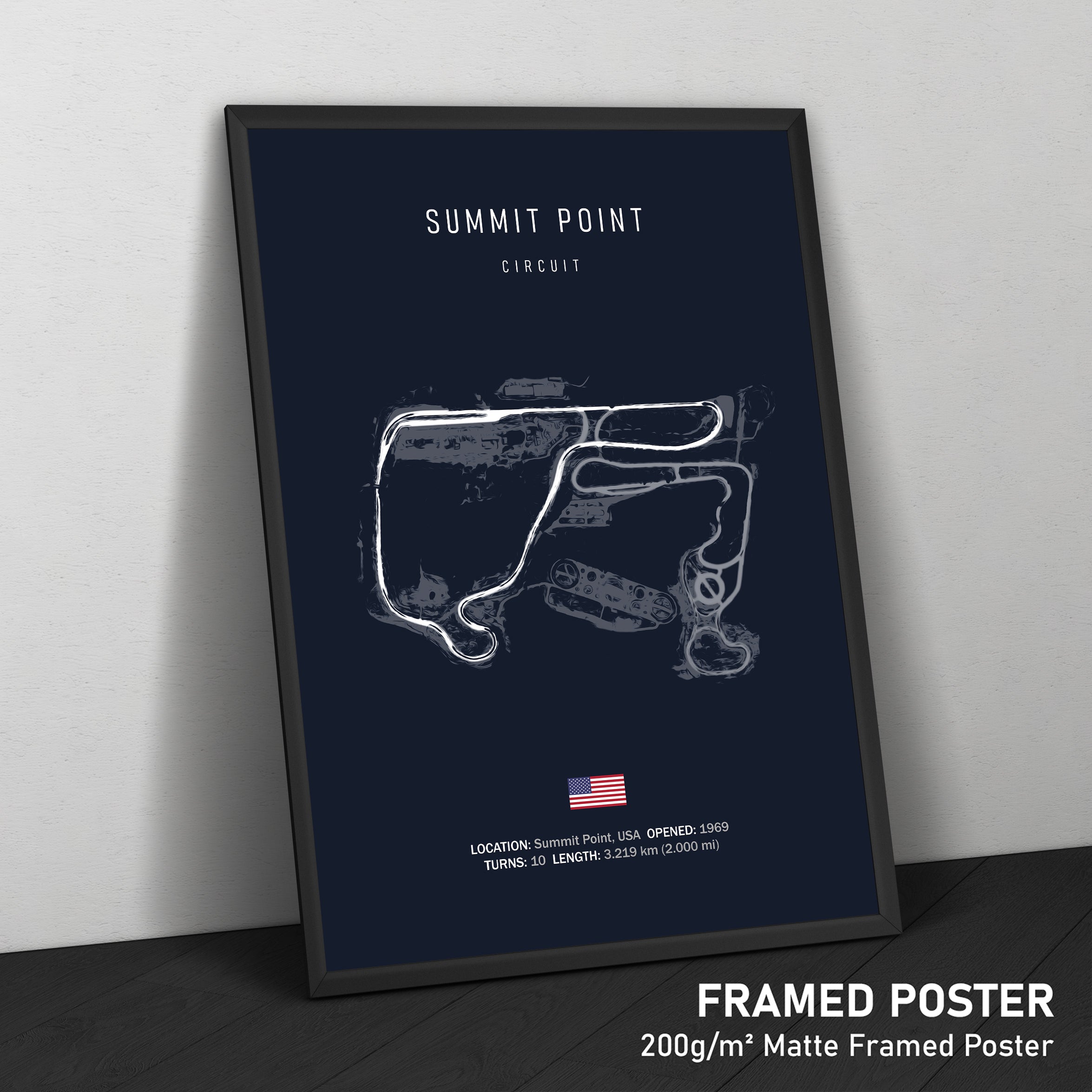 Summit Point Raceway Track Layout Summit Point Circuit - Racetrack Print – Illustrated Tracks