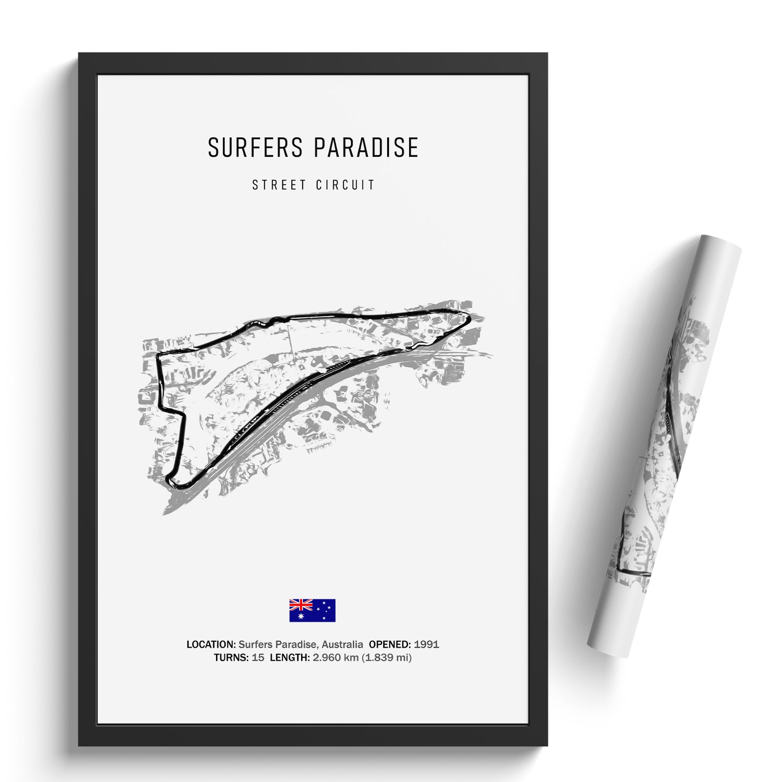 Surfers Paradise Street Circuit - Racetrack Print