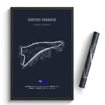 Load image into Gallery viewer, Surfers Paradise Street Circuit - Racetrack Print
