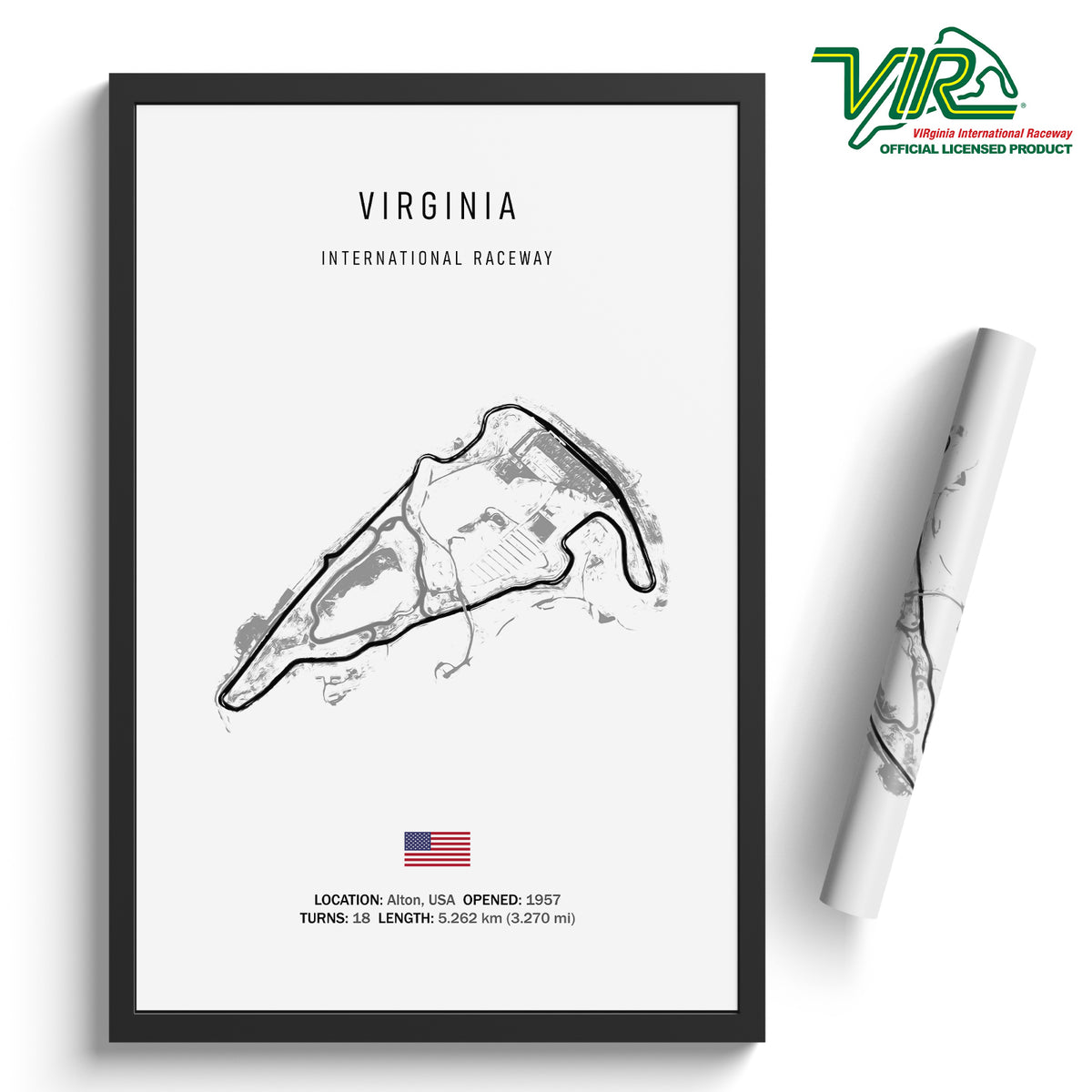 Virginia International Raceway - Racetrack Print – Illustrated Tracks