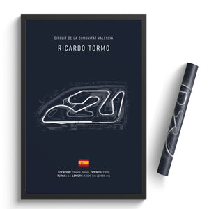 Circuit de la Comunitat Valenciana Ricardo Tormo - Racetrack Print