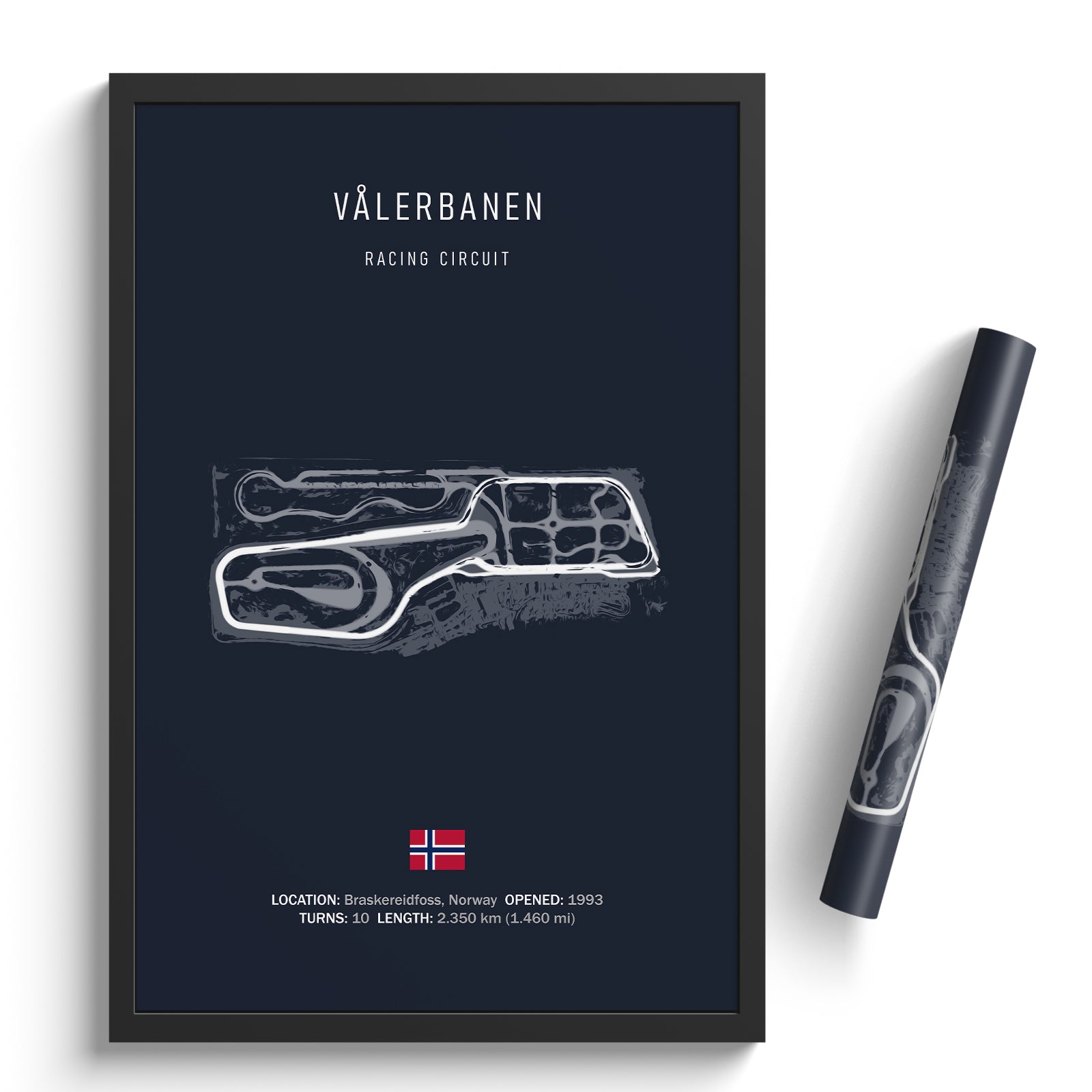 Vålerbanen Racing Circuit - Racetrack Print