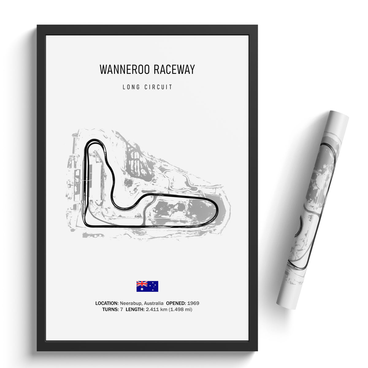 Wanneroo Raceway - Racetrack Print – Illustrated Tracks