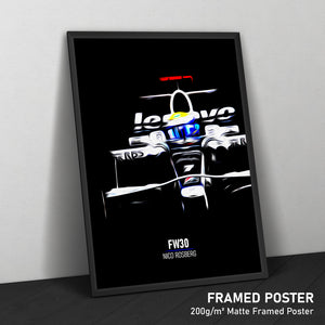 Williams FW30, Nico Rosberg 2008 - Formula 1 Print