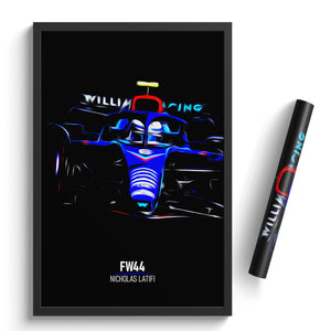Williams FW44, Nicholas Latifi 2022 - Formula 1 Print